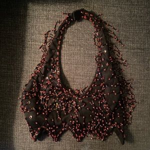 Custom beaded halter crop top